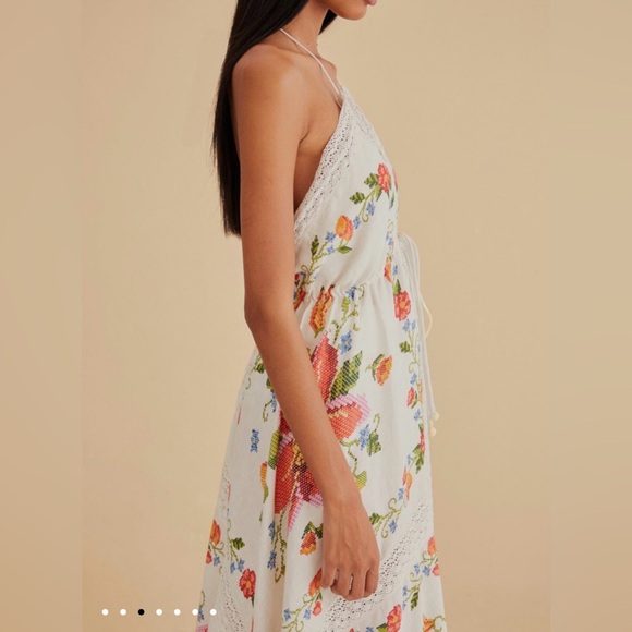 Farm Rio White Banana Vitamin Lace Dress Swim Cover Up - Picture 15 of 16